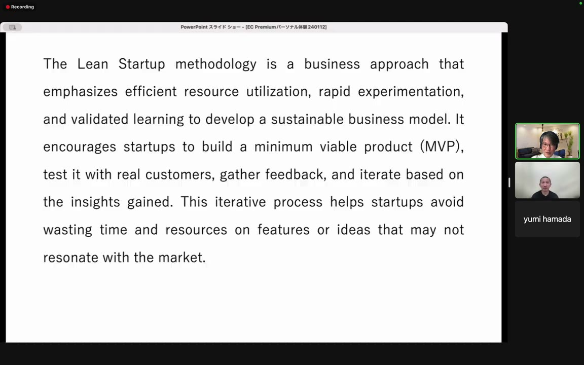 Lean Startup手法を説明する英文の全文スライド
