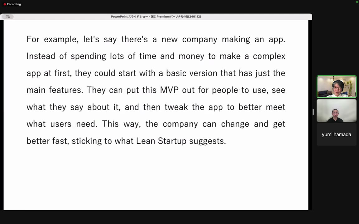 Lean Startupの具体例をやさしい英語で書いたスライド